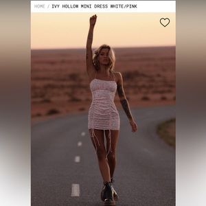 NWT Princess Polly Ivy Hollow Mini Dress White/Pink Size 4